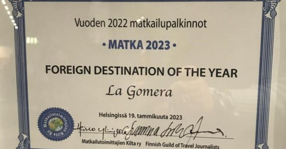 La Gomera, elegida como mejor destino extranjero por la Asociación Finlandesa de Periodistas de Viajes