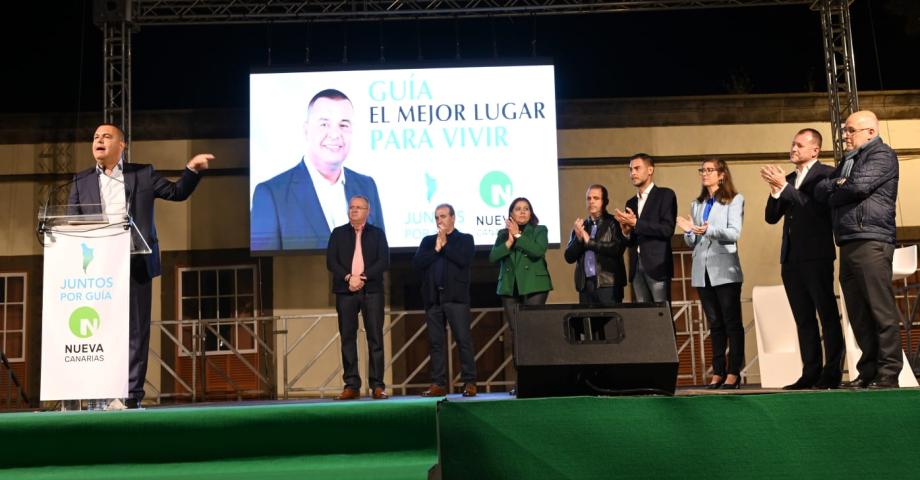 Guía se vuelca con Pedro Rodríguez en su presentación como candidato de Juntos por Guía-Nueva Canarias a las municipales de mayo
