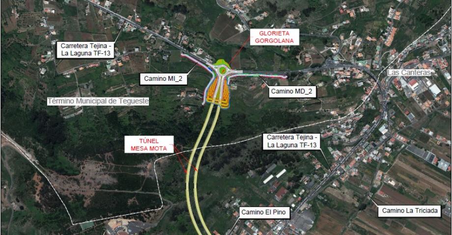 La Consejería de Obras Públicas aprueba el proyecto para ejecutar un doble túnel en Mesa Mota y descongestionar la Vía de Ronda de La Laguna