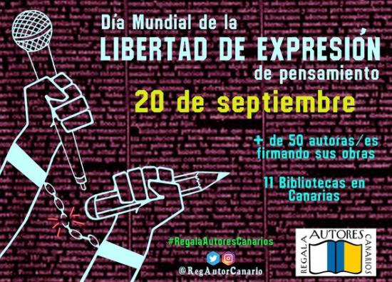59 autores canarios firmarán ejemplares el 20 de septiembre, Día Mundial de la Libertad de Expresión de Pensamiento