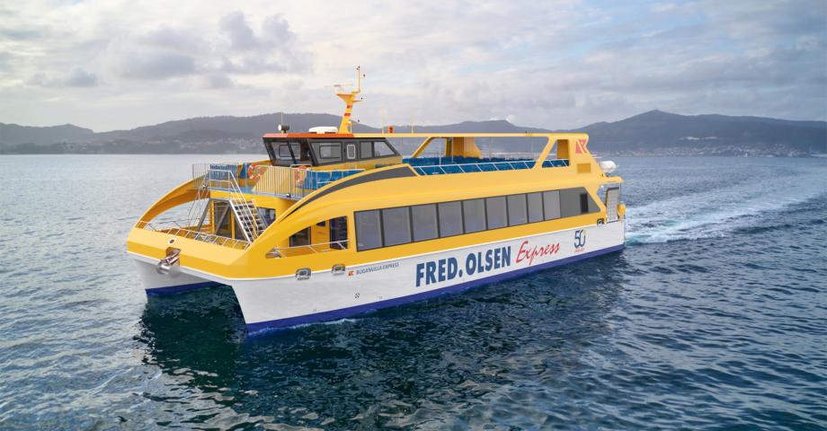 Fred. Olsen Express presenta en FITUR su nuevo miniferri para excursiones turísticas