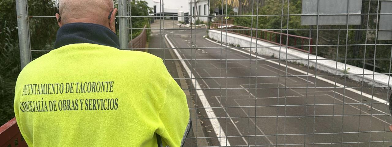 El Ayuntamiento de Tacoronte cierra el puente de Teobaldo Power ante la aparición de grietas en la vía