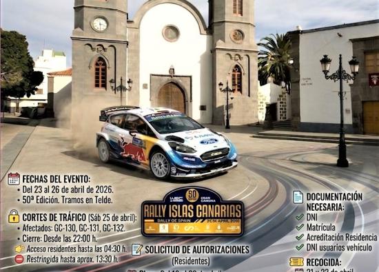 Deportes habilita canales para solicitar autorizaciones de acceso durante el Rally Islas Canarias 2026